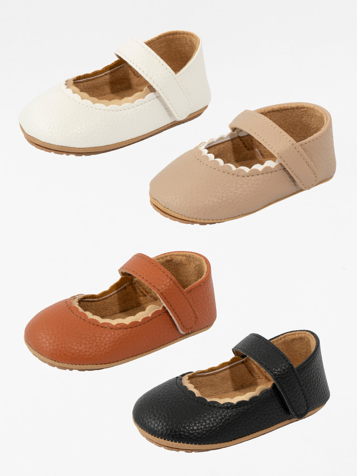 Scalloped Toe Mary Jane Baby Shoe White - Marie Nicole Clothing