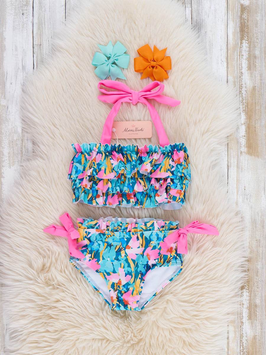 Island Flora Ruffle Swimsuit - Marie Nicole Clothing