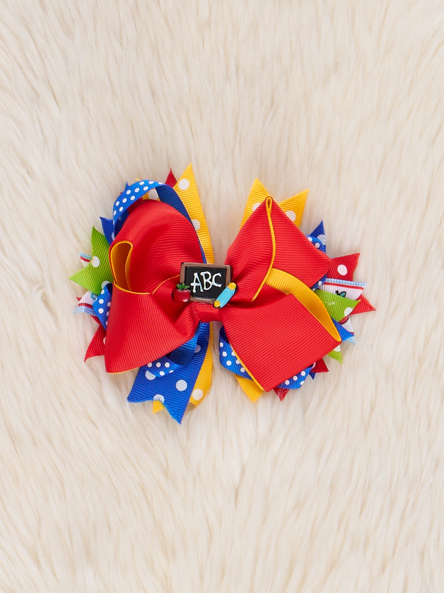 Red Class in Session Ribbon Bow - Marie Nicole Clothing