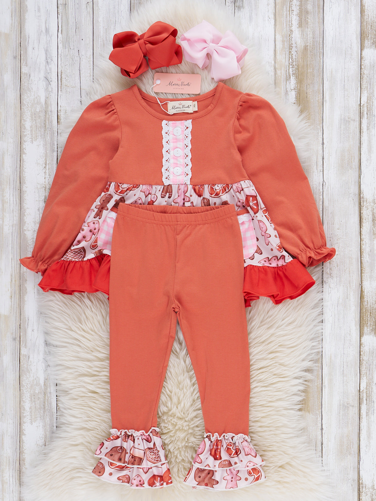 Christmas Bakery Ruffle Outfit - Marie Nicole Clothing