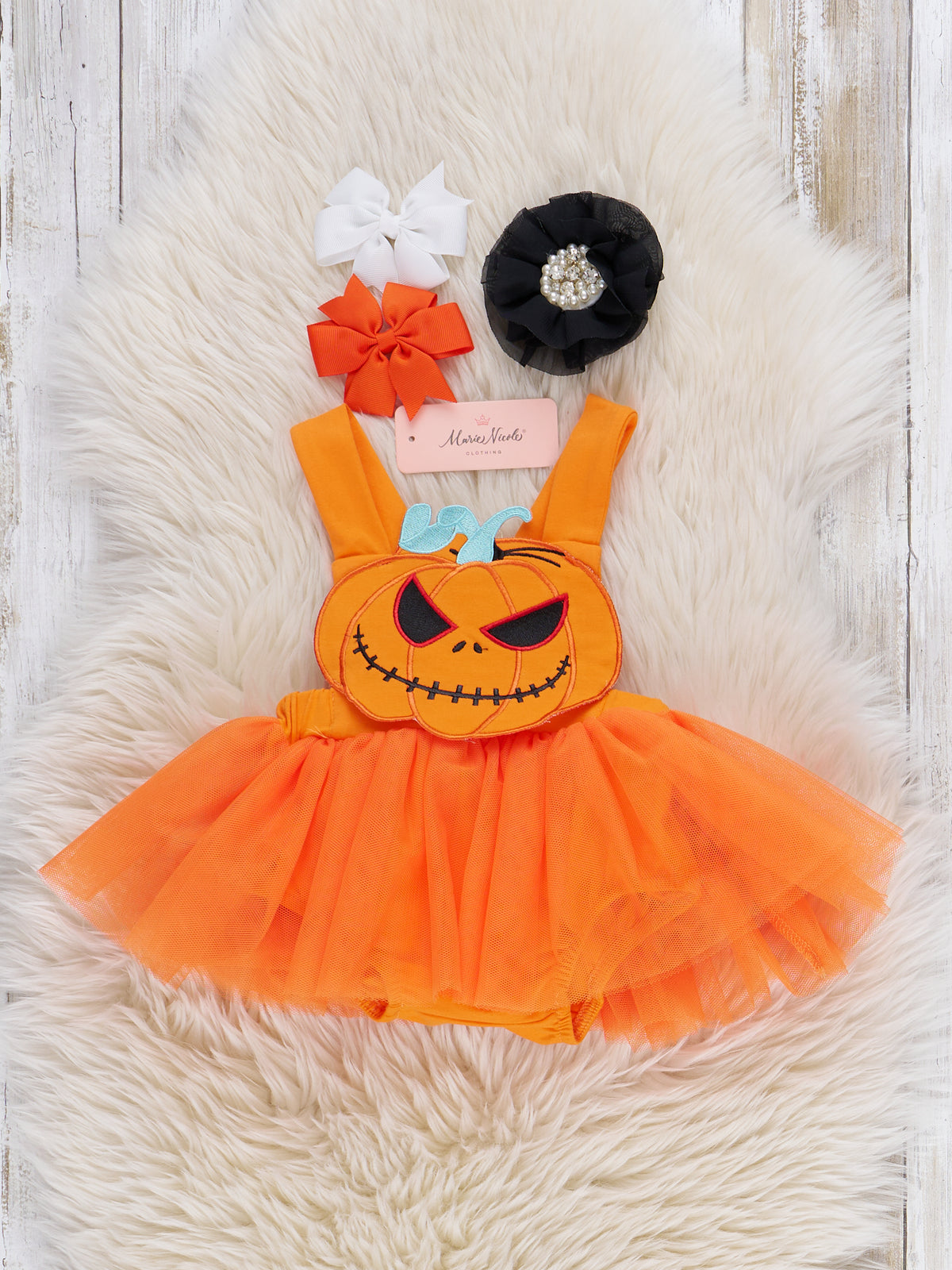 Devious Jack-o-Lantern Embroidered Tulle Skirtall Set - Marie Nicole Clothing