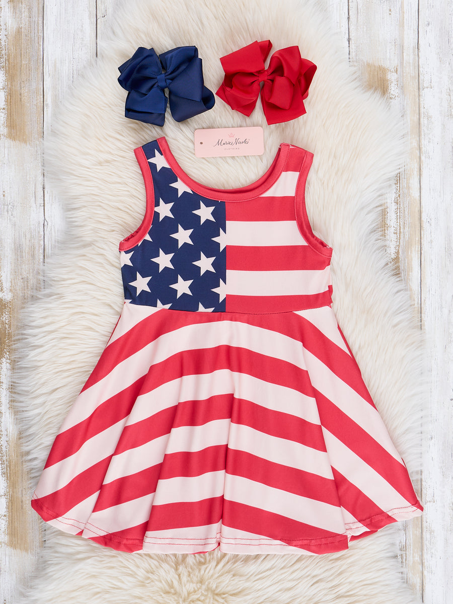 sachin and babi light blue dress Plus Size Patriotic American Flag Sparkling Sequin 3D Print Tank Dress [52%  OFF]