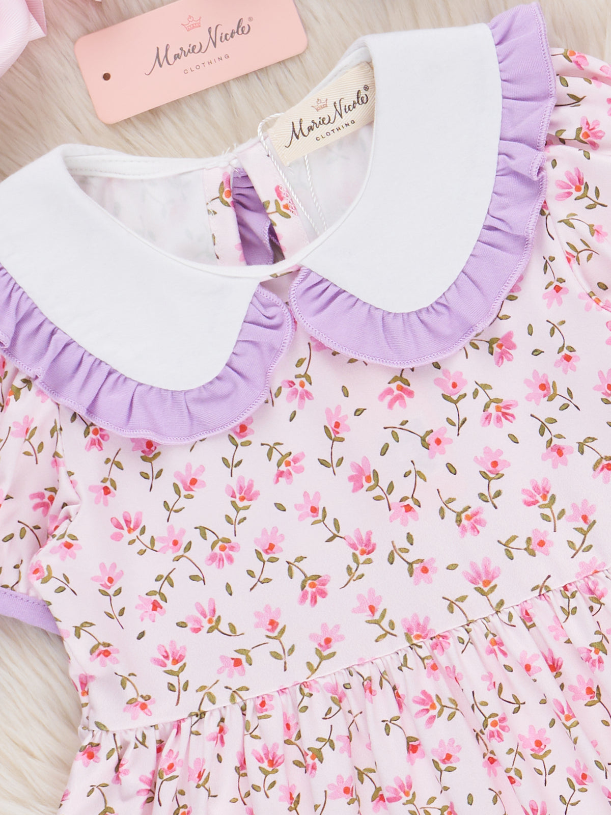 Candy Blossoms Embroidered Ruffle Dress - Marie Nicole Clothing