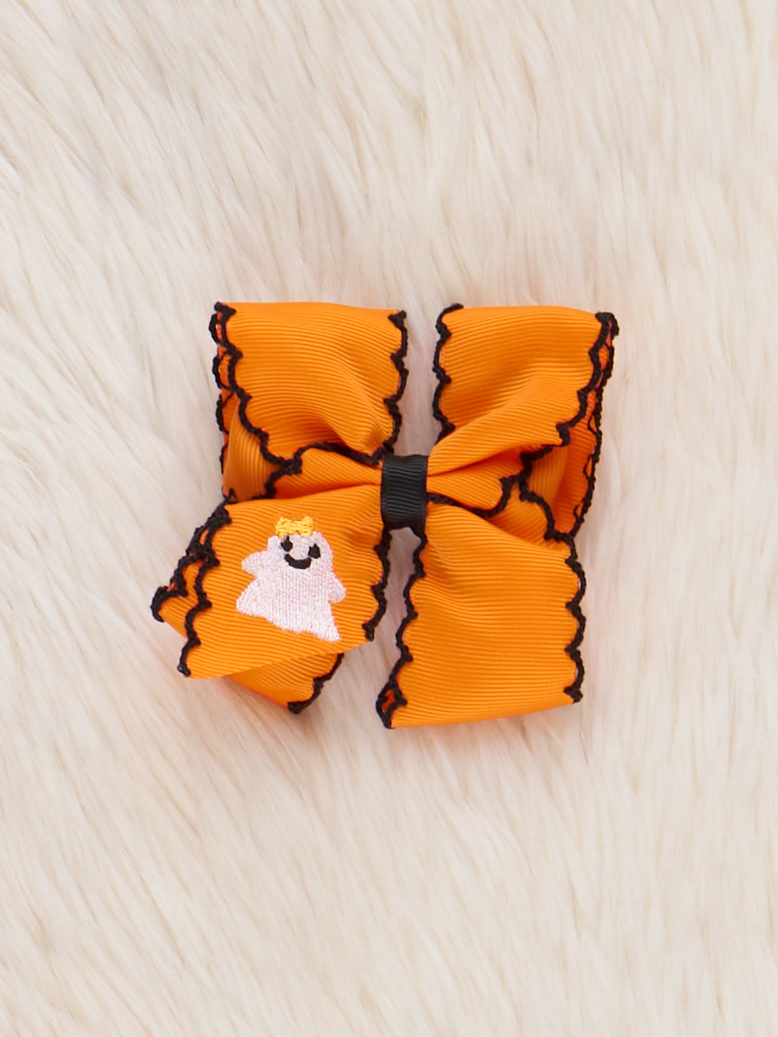 Peek - a - Boo Embroidered Bow - Orange - Marie Nicole Clothing