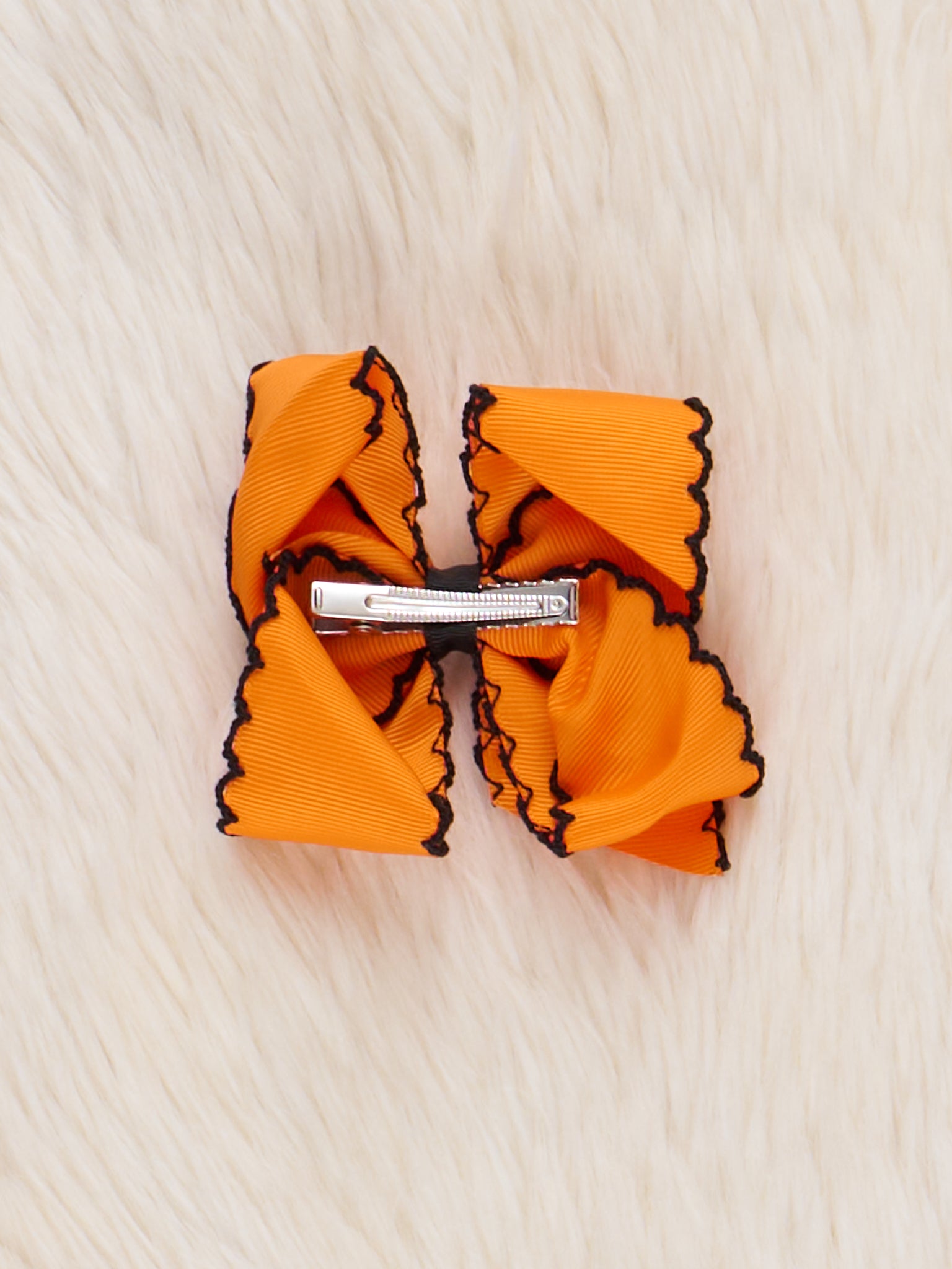 Peek - a - Boo Embroidered Bow - Orange - Marie Nicole Clothing