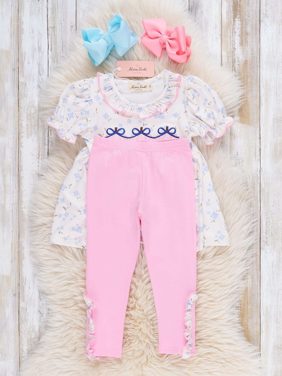 Lil’ Pumpkin Posie Embroidered Outfit - Marie Nicole Clothing