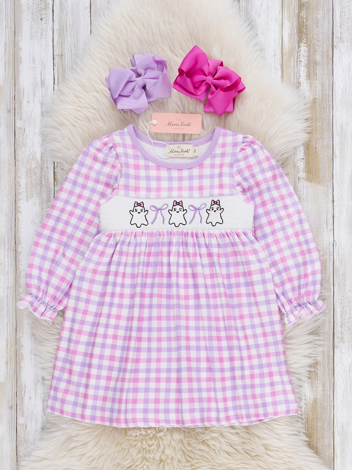 Ghostly Greetings Smocked Dress - Marie Nicole Clothing