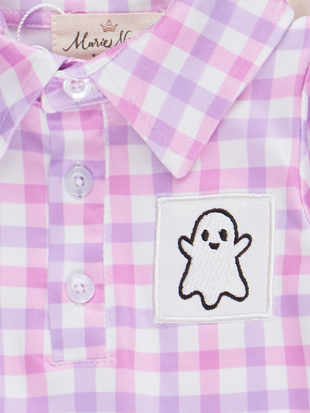 Ghostly Greetings Smocked Plaid Top - Marie Nicole Clothing