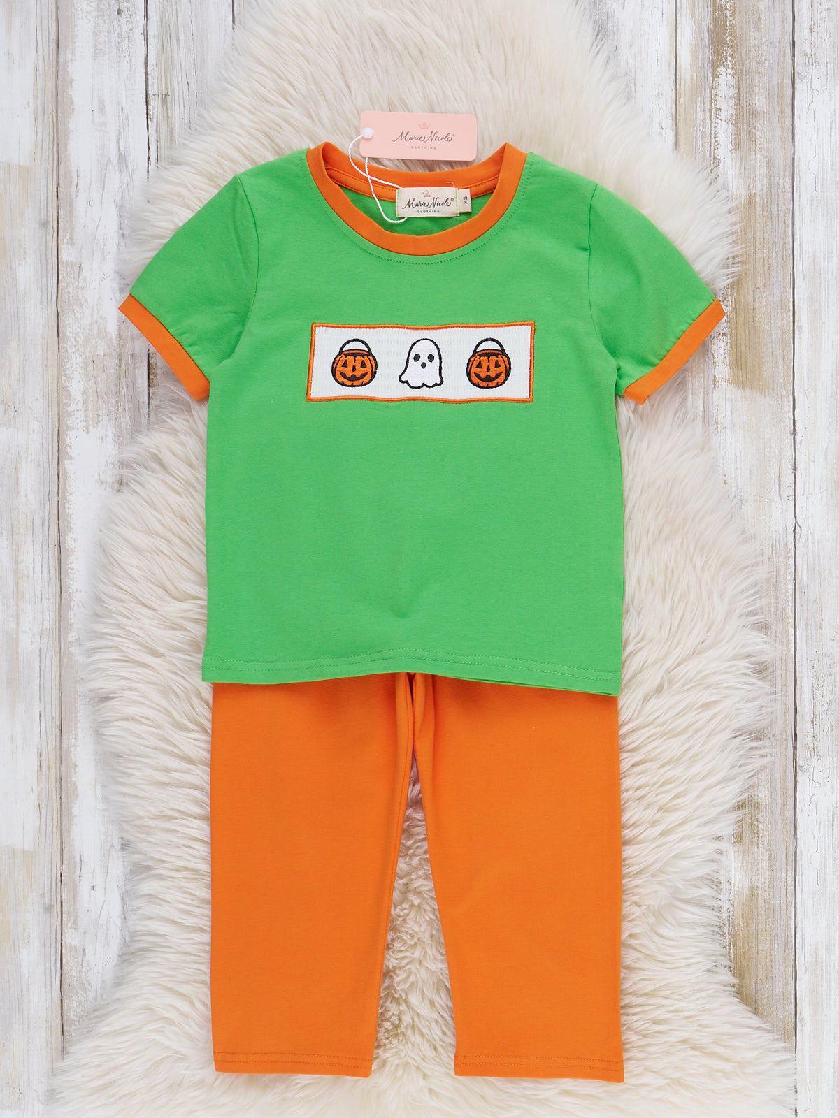Neon Trick-or-Treating Embroidered Outfit - Marie Nicole Clothing