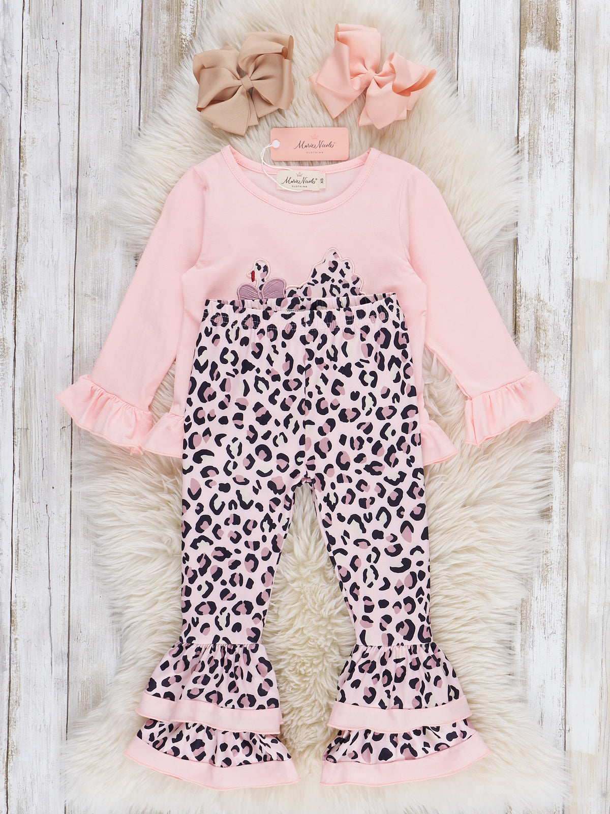 Fashion Turkey Embroidered Ruffle Outfit - Marie Nicole Clothing