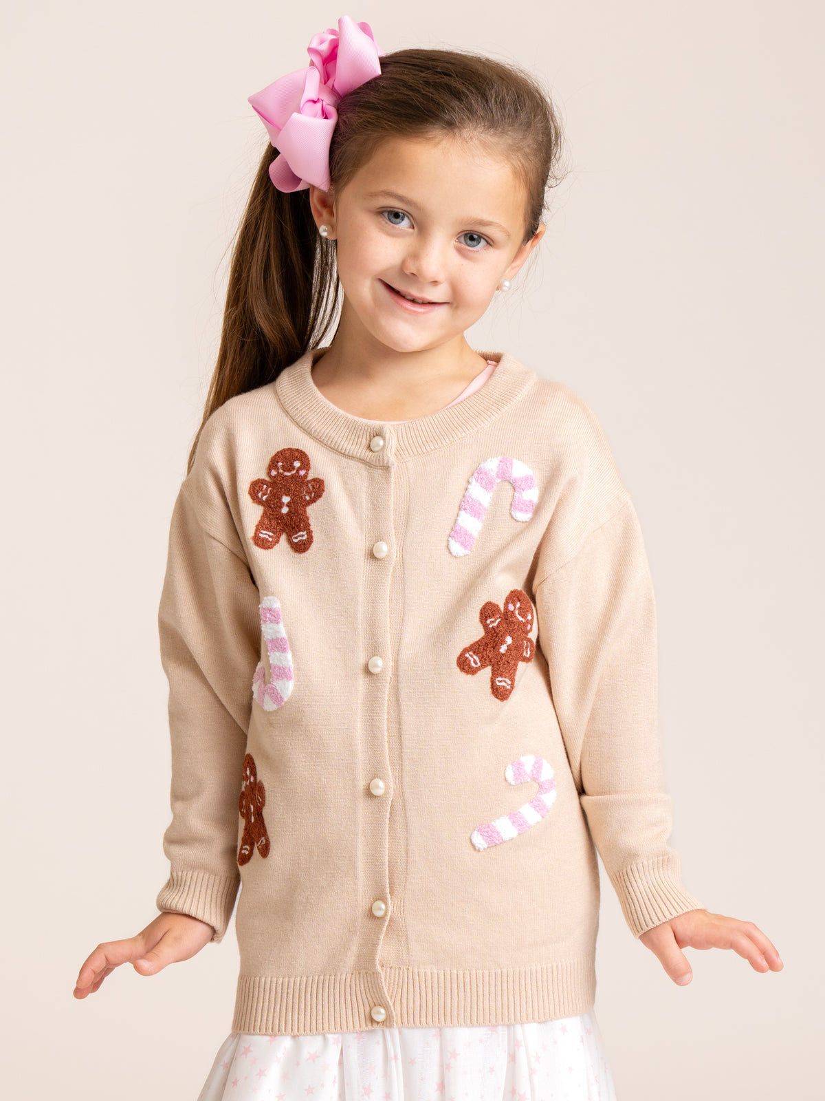 Candy Cane & Gingerbread Cardigan - Marie Nicole Clothing