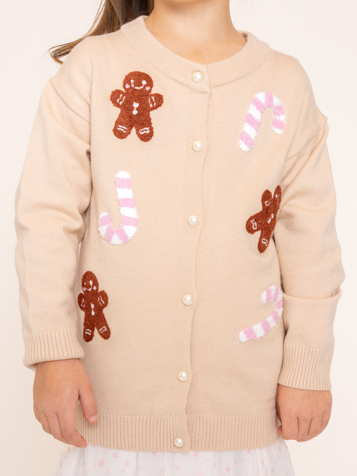 Candy Cane & Gingerbread Cardigan - Marie Nicole Clothing