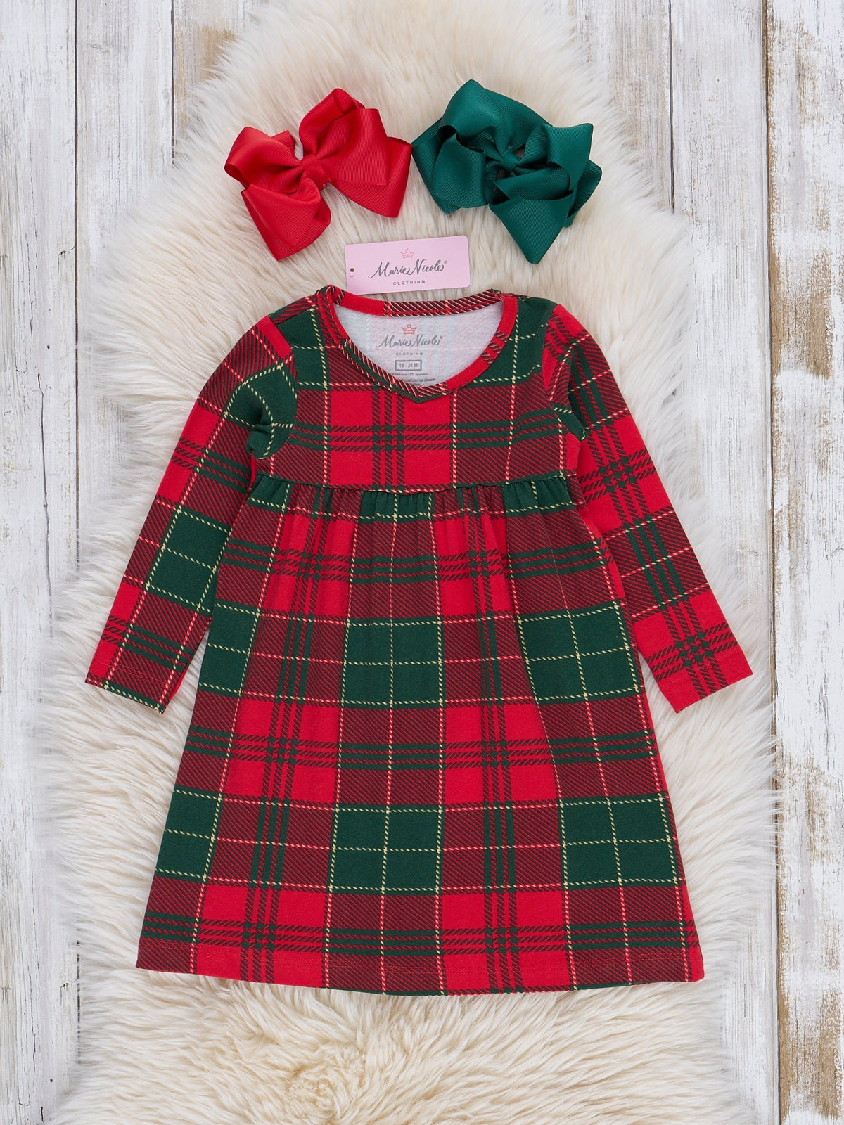 Red & Green Plaid Family Christmas Pajamas - Marie Nicole Clothing