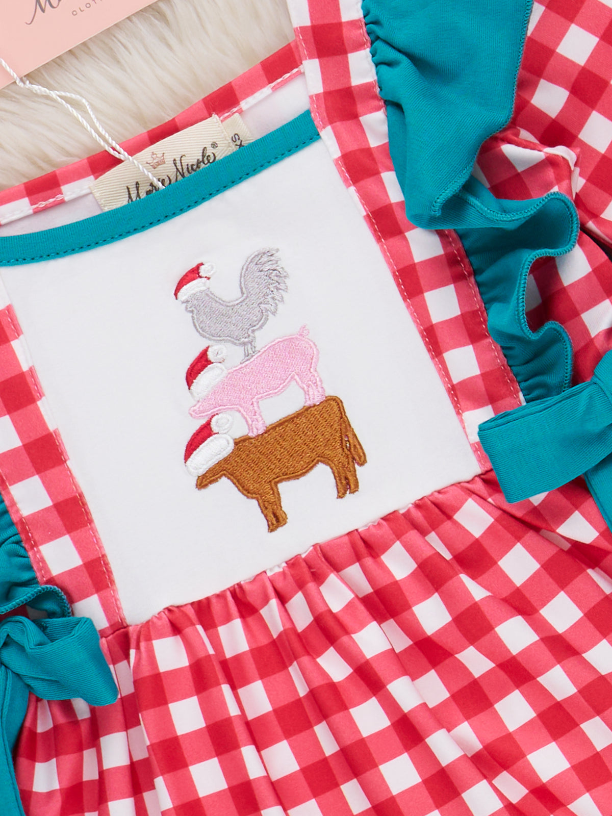 Farmyard Friends Embroidered Ruffle Outfit - Marie Nicole Clothing