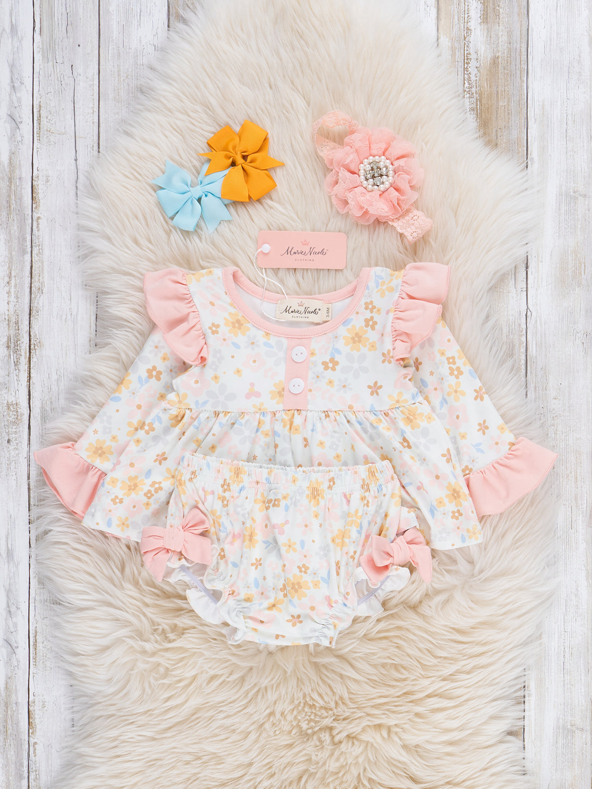 Blossom Bow Bloomers Outfit - Marie Nicole Clothing