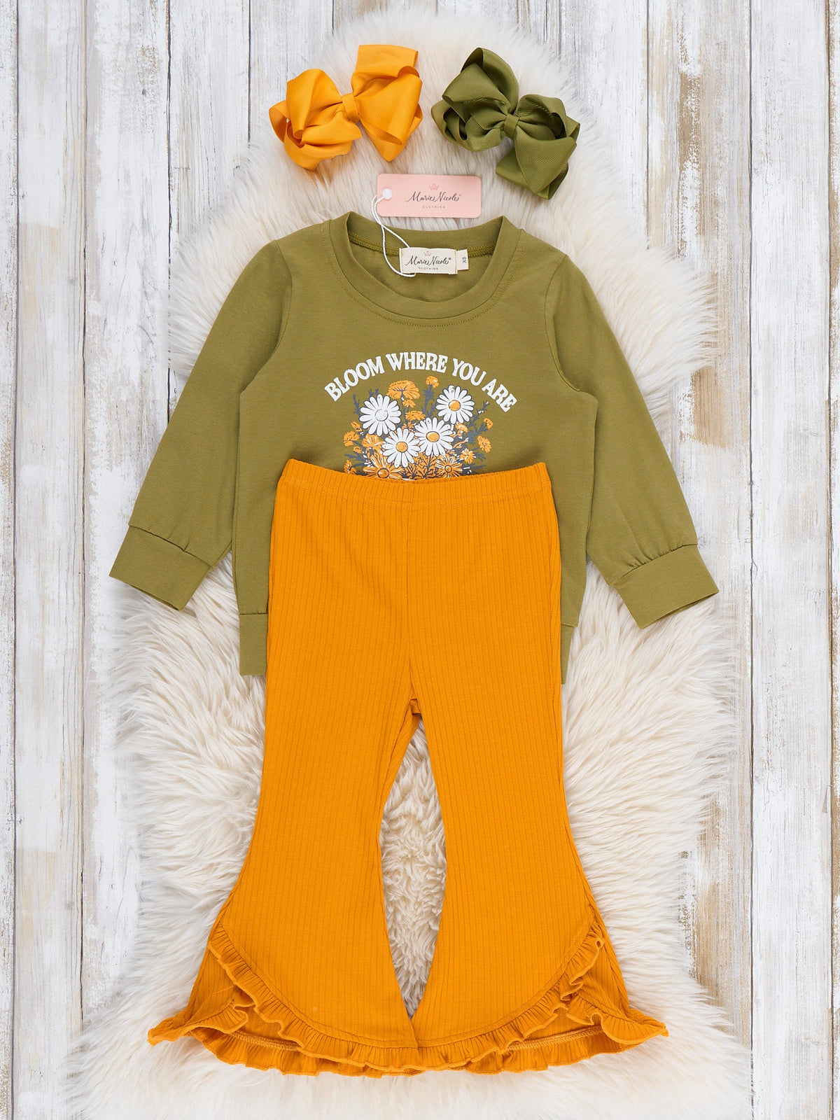 Bloom Where You Are Planted Bell-Bottom Outfit - Marie Nicole Clothing