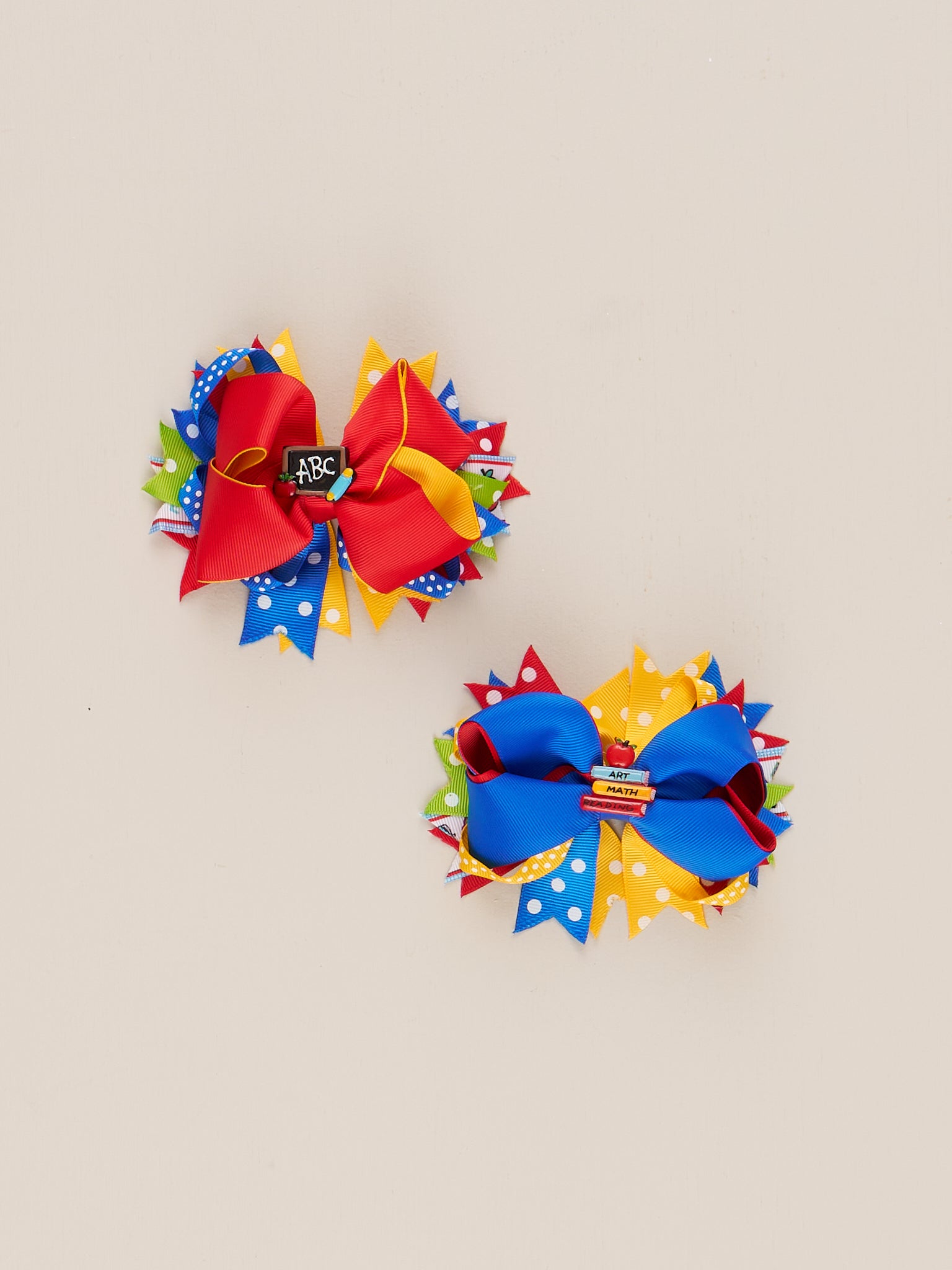 Blue Class in Session Ribbon Bow - Marie Nicole Clothing