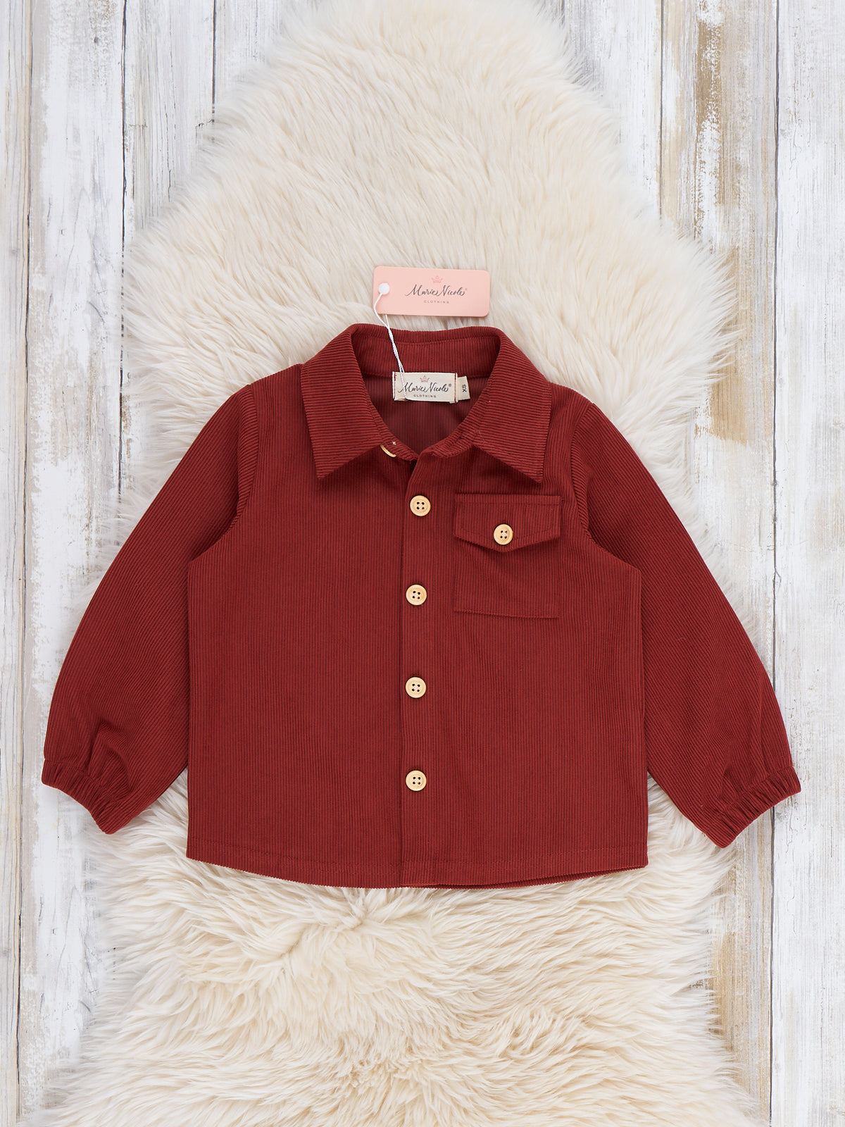 Classic Button-Up Shirt- Burnt Orange - Marie Nicole Clothing
