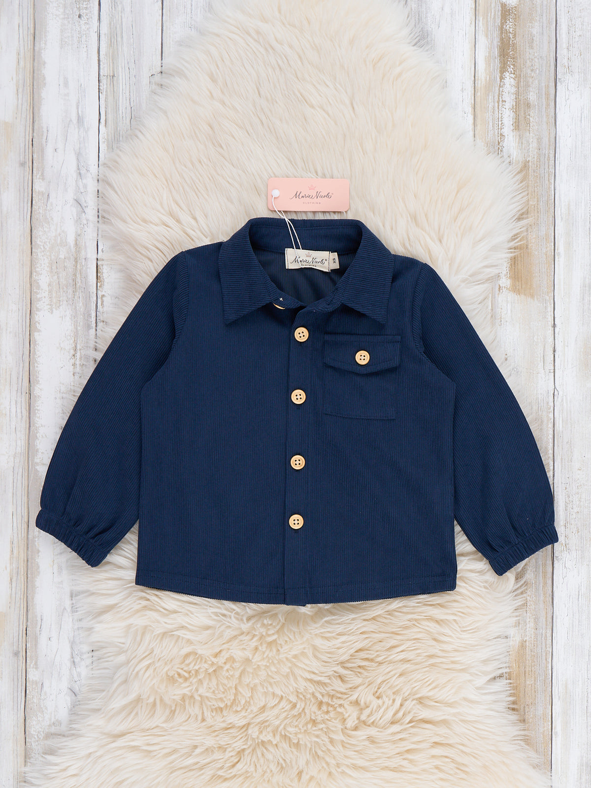 Classic Button-Up Shirt- Navy - Marie Nicole Clothing