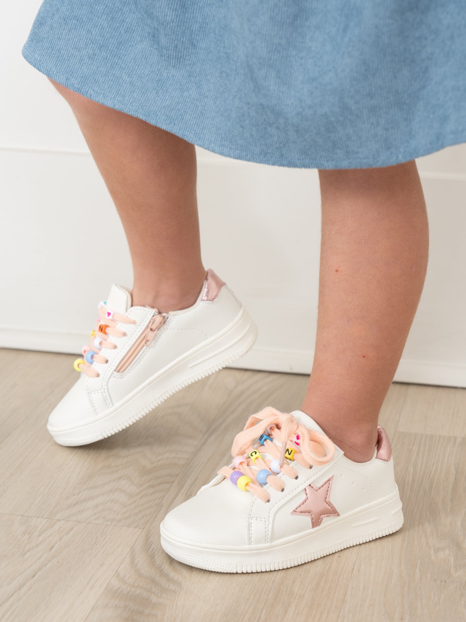 Girls' Sparkle Star Sneaker - Pink Shimmer - Marie Nicole Clothing