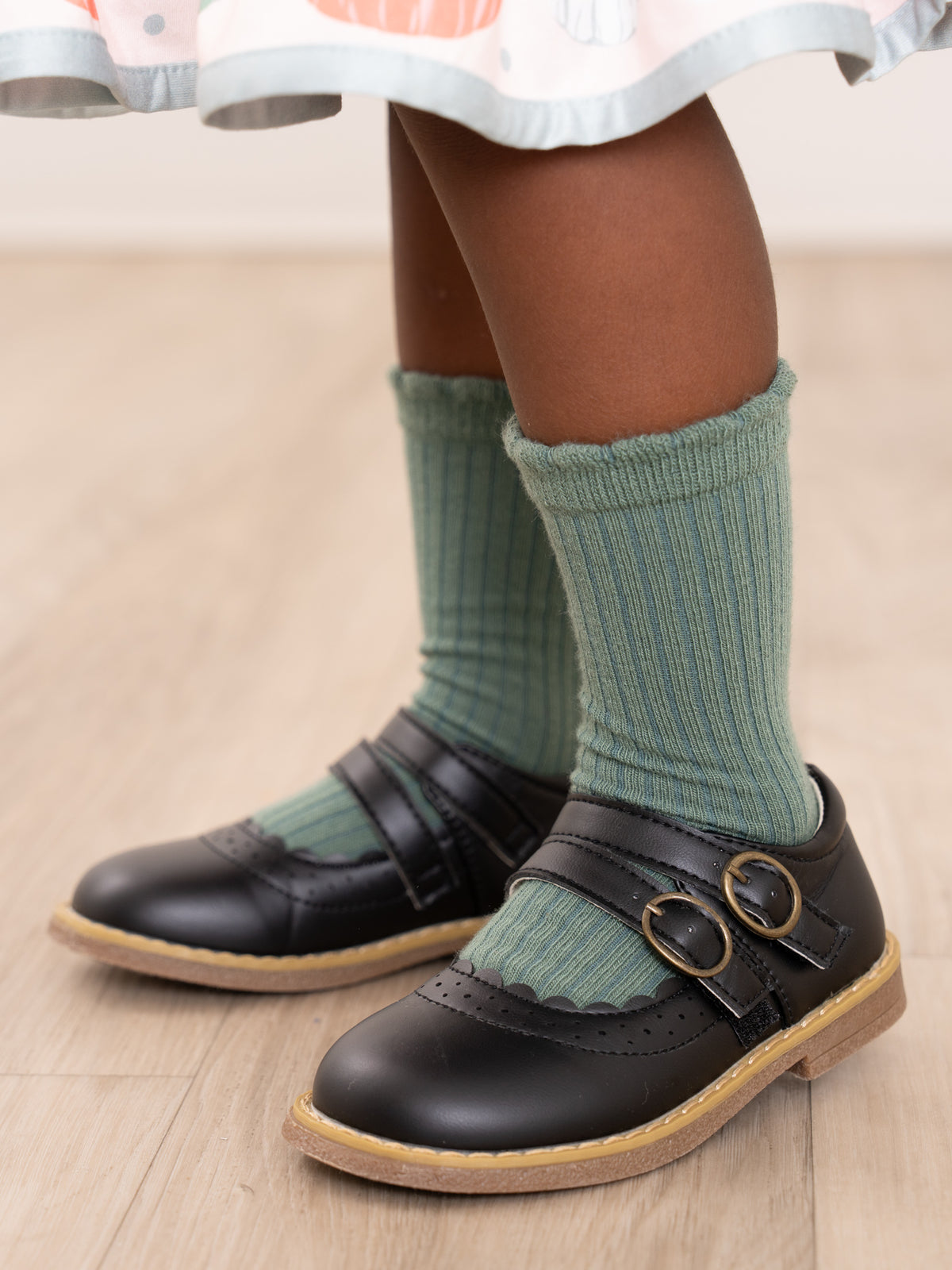 Double Buckle Mary Jane Hard Sole Shoes- Black - Marie Nicole Clothing
