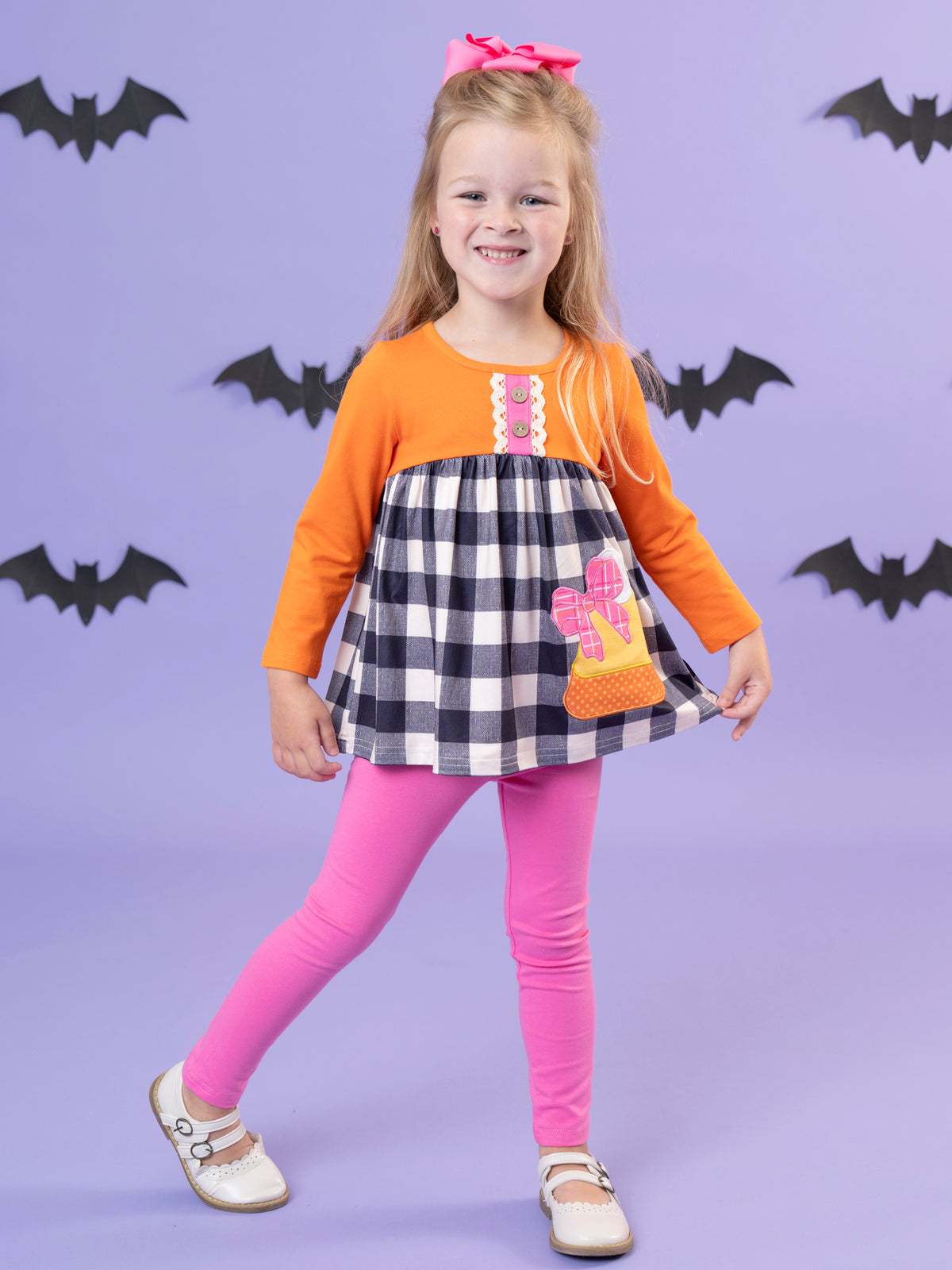 Sweet as Candy Corn Embroidered Ruffle Outfit - Marie Nicole Clothing