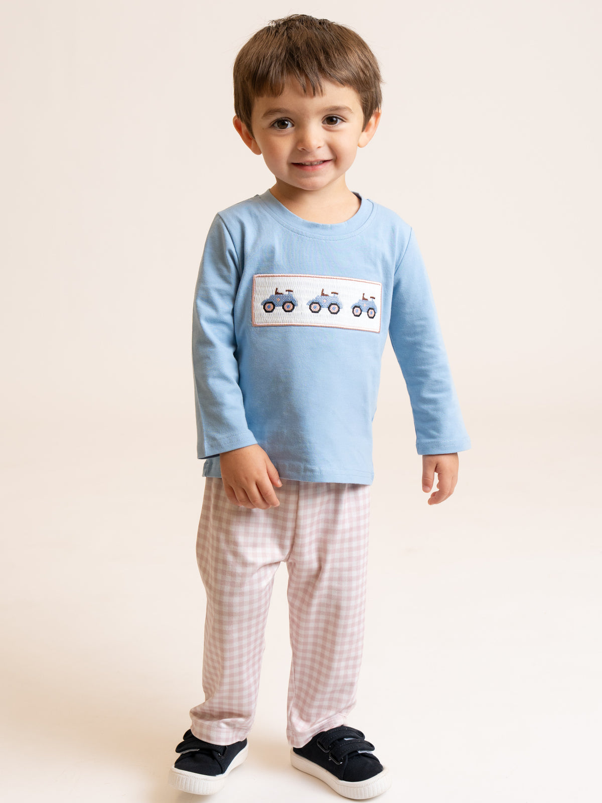 Farm Days Tractor Smocked Outfit - Marie Nicole Clothing