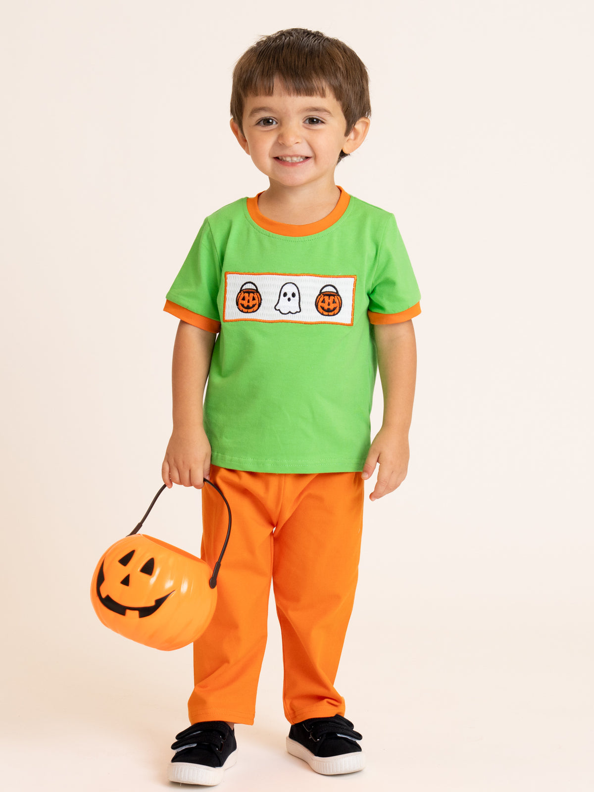 Neon Trick-or-Treating Embroidered Outfit - Marie Nicole Clothing