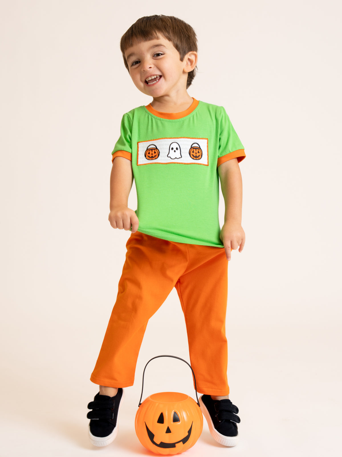 Neon Trick-or-Treating Embroidered Outfit - Marie Nicole Clothing