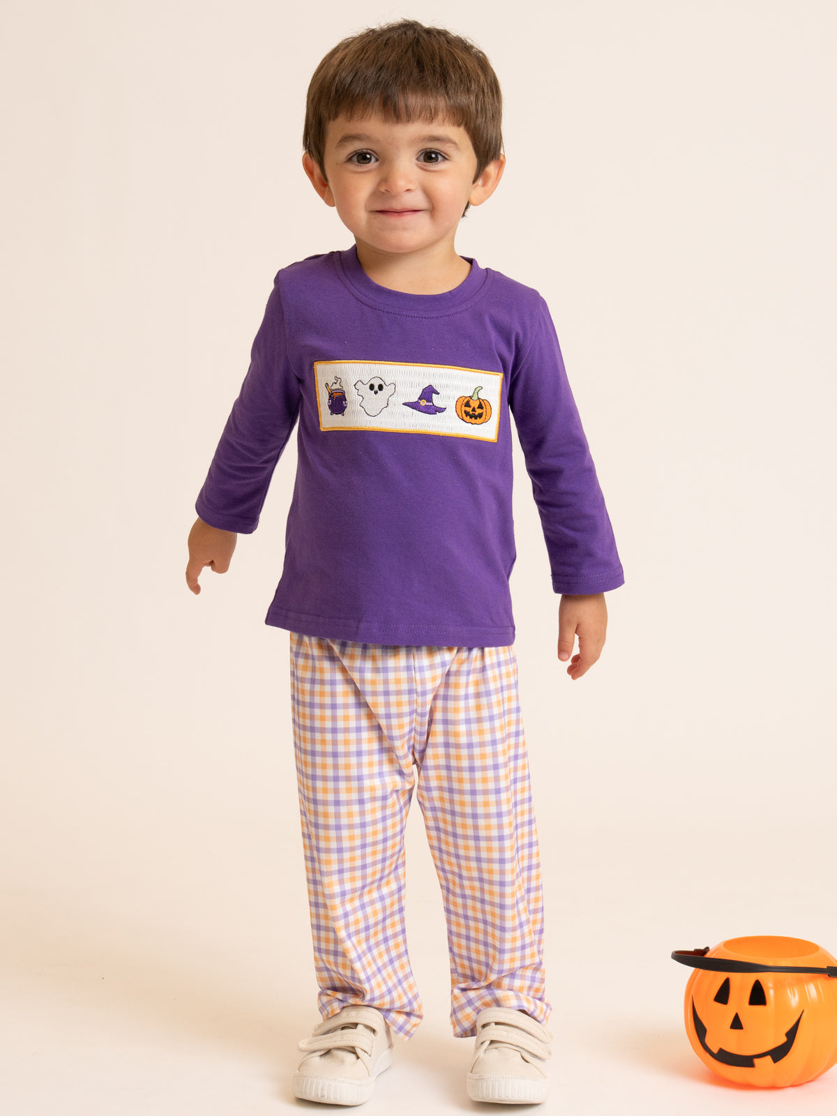 Haunted Halloween Embroidered Plaid Outfit - Marie Nicole Clothing