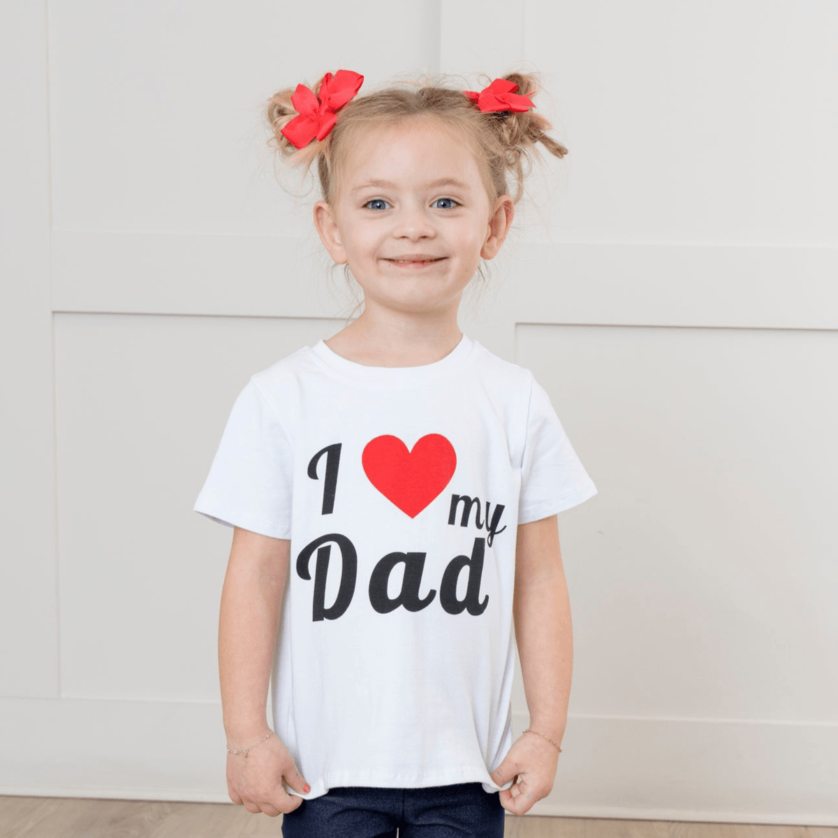White "I Love Dad" Tee - Marie Nicole Clothing