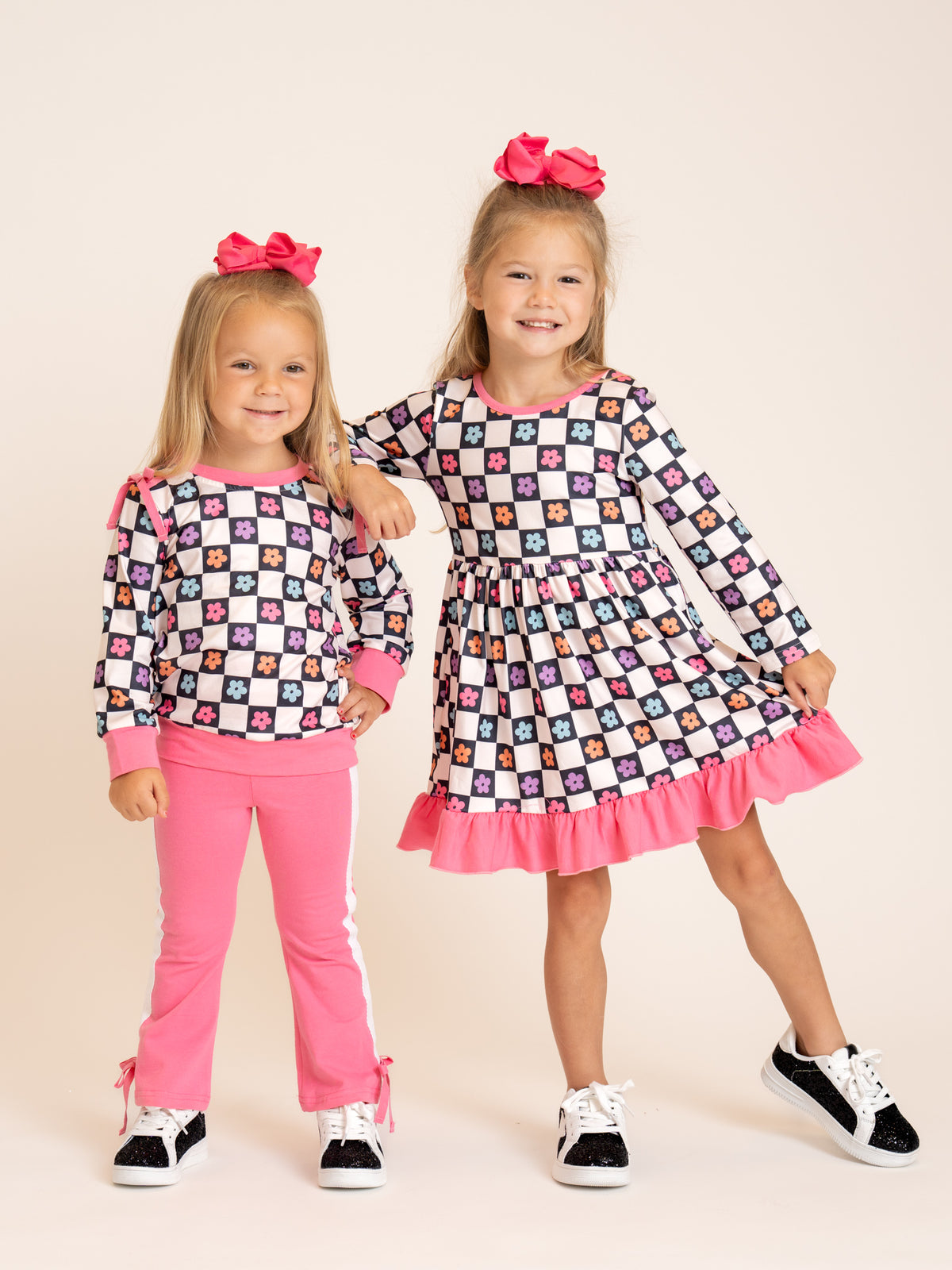 Checkered Petal Grove Ruffle Outfit - Marie Nicole Clothing