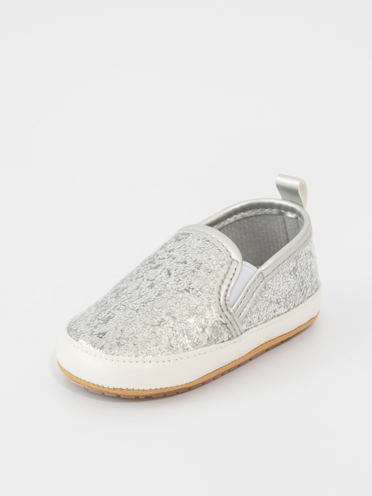 Glitter Slip On Baby Shoe Silver - Marie Nicole Clothing