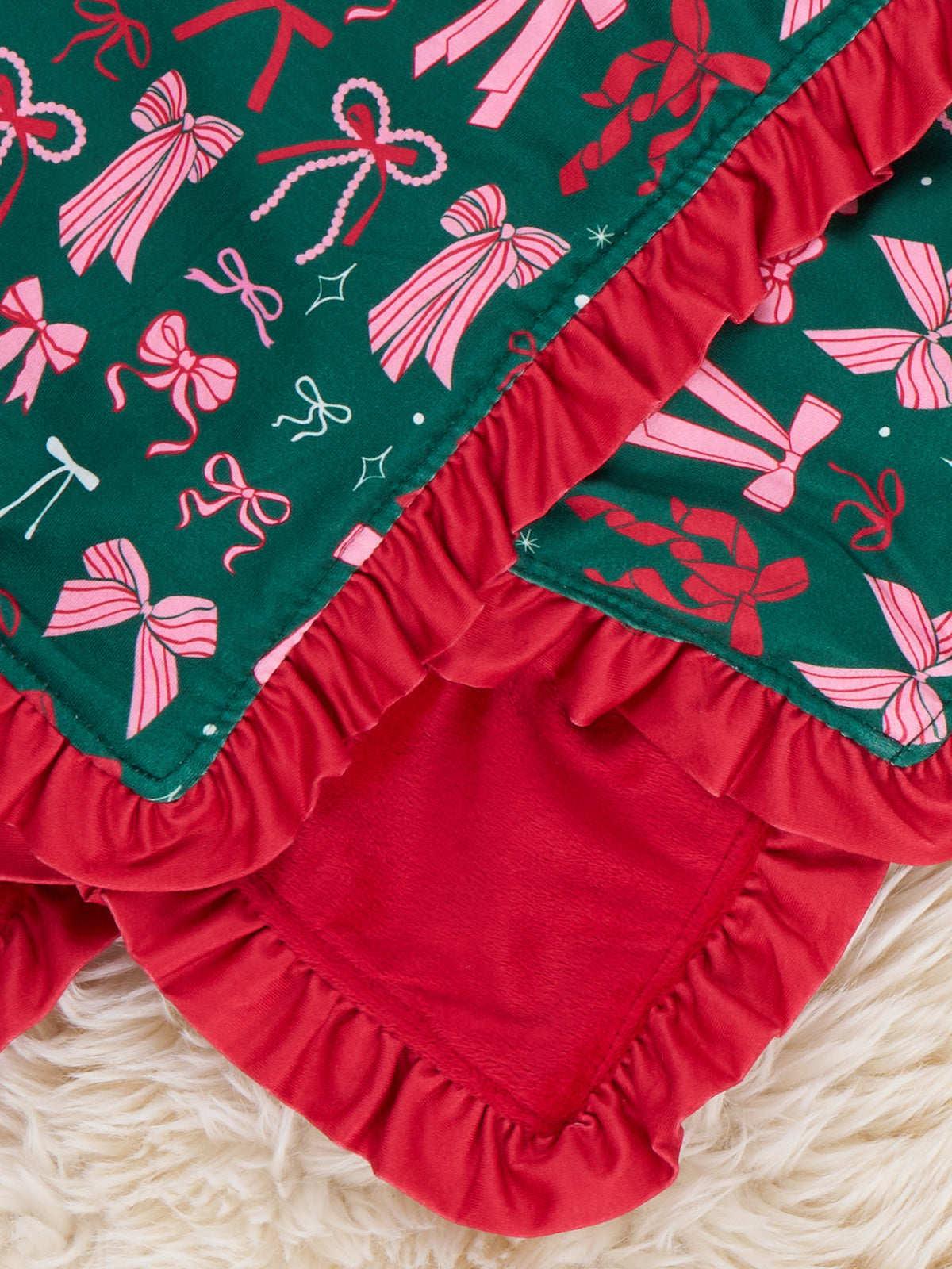 Merry Bows Ruffle Blanket - Marie Nicole Clothing