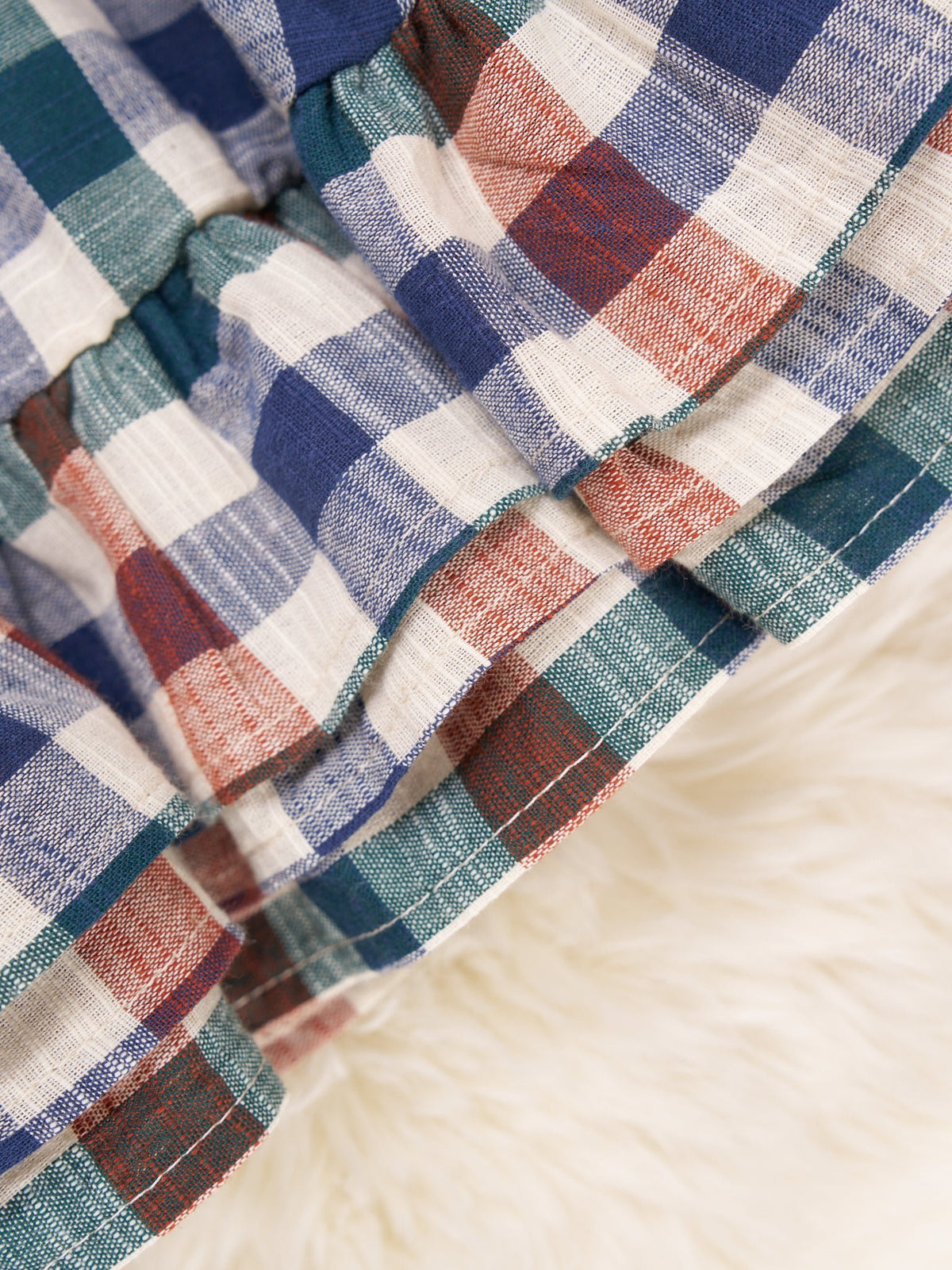 Fall Vintage Plaid Ruffle Swing Dress - Marie Nicole Clothing
