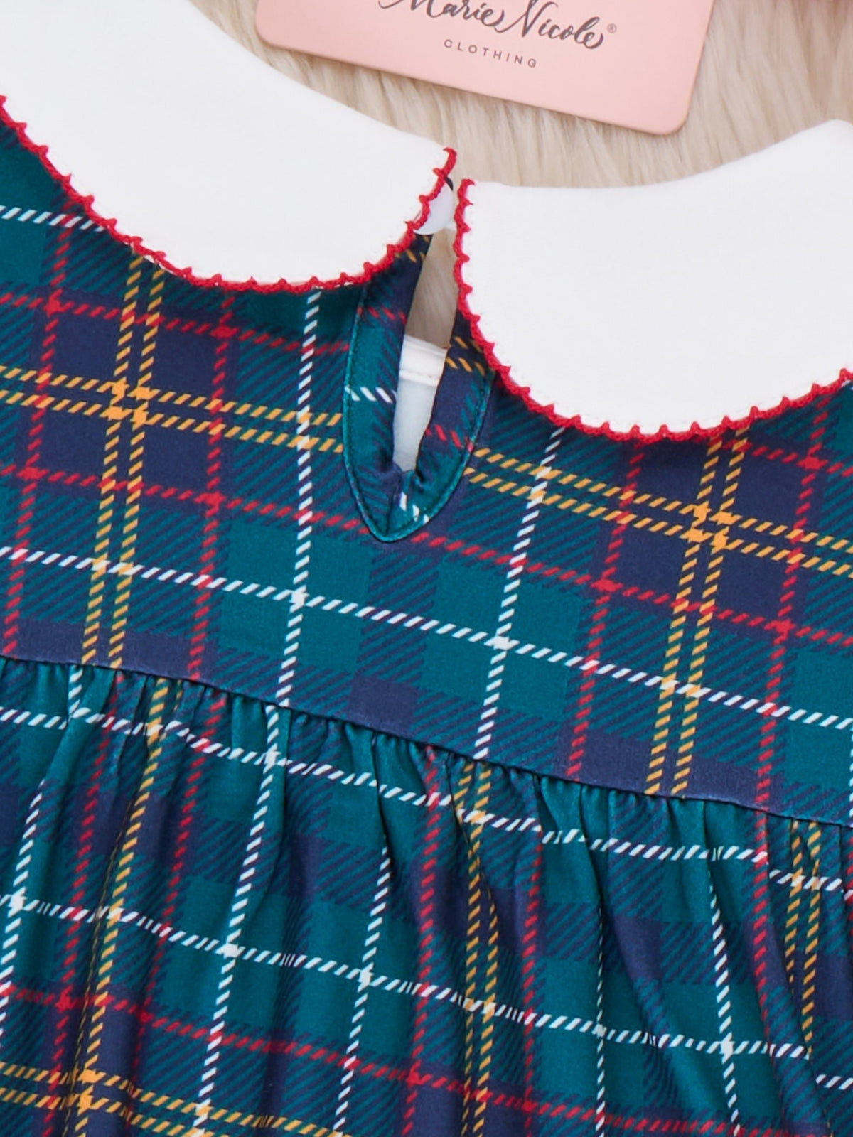 Santa Tartan Smocked Dress - Marie Nicole Clothing