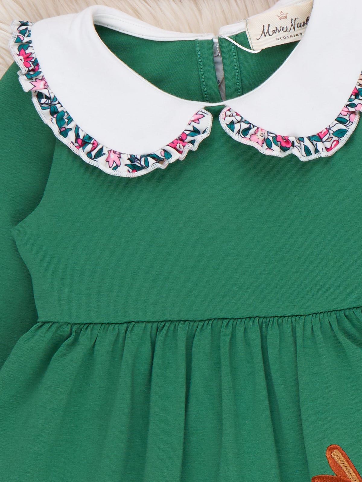 Reindeer Applique Meadow Ruffle Dress - Marie Nicole Clothing