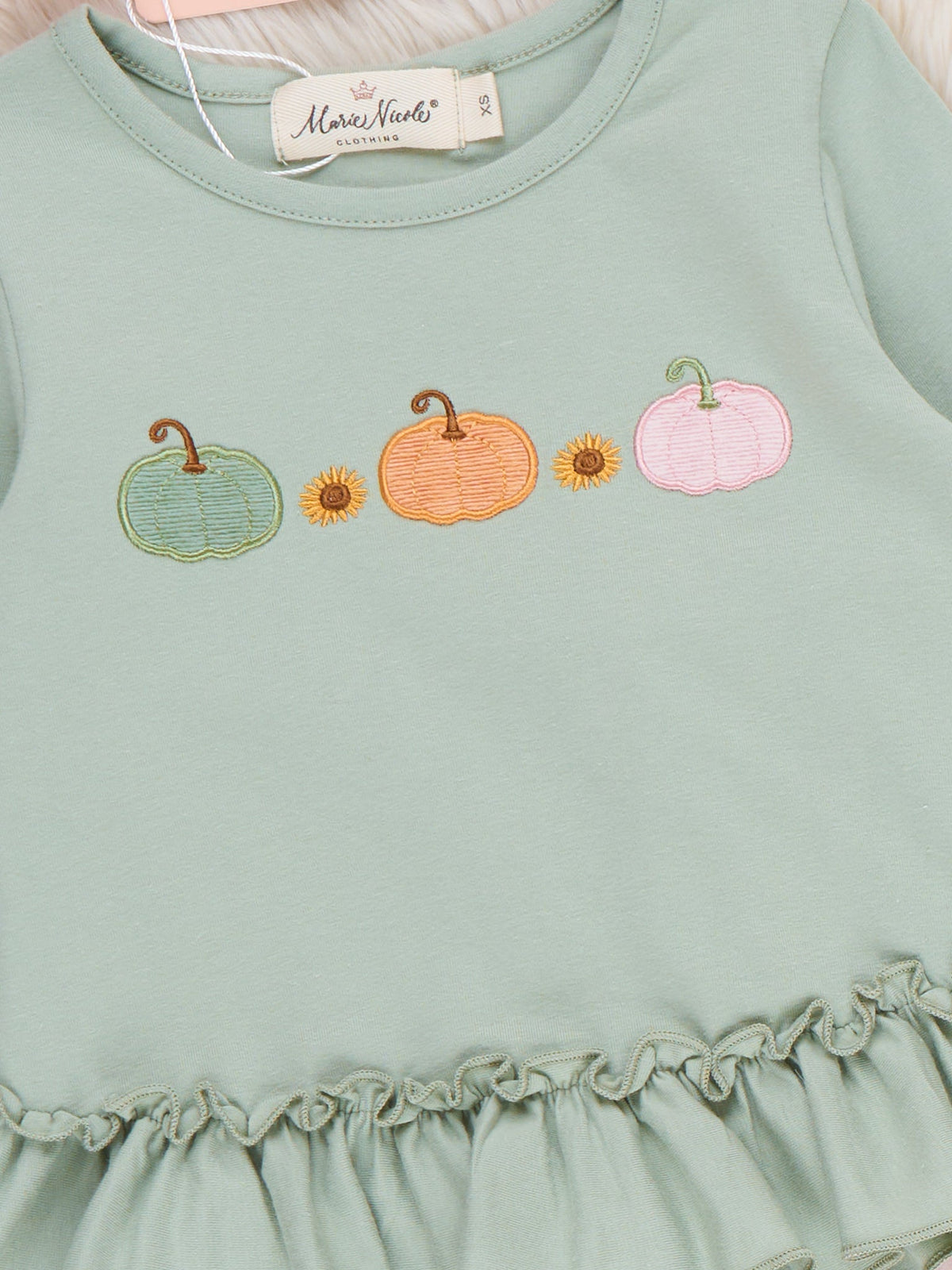 Pumpkin Garden Embroidered Bell Bottom Outfit - Marie Nicole Clothing