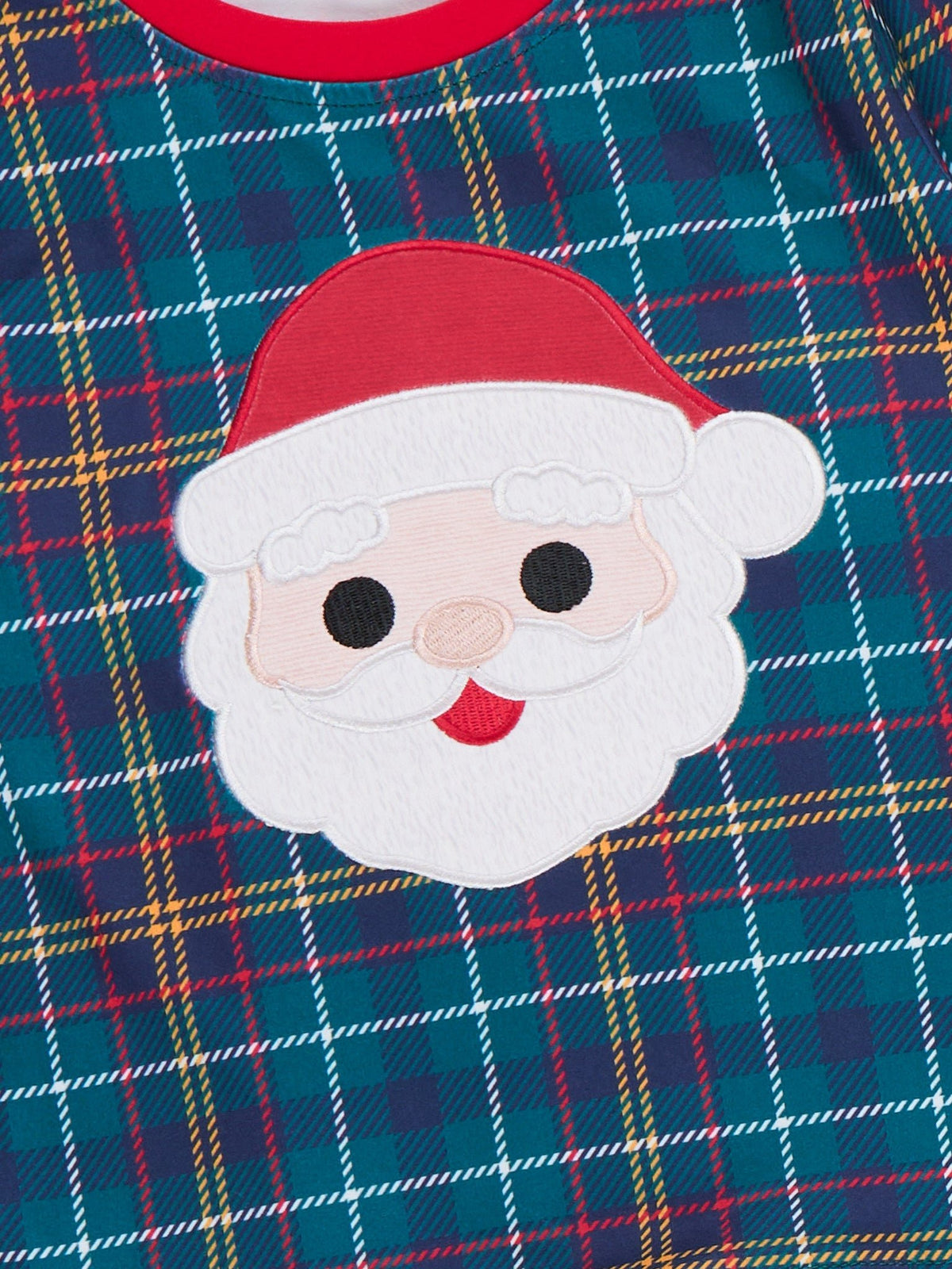 Santa Tartan Embroidered Outfit - Marie Nicole Clothing