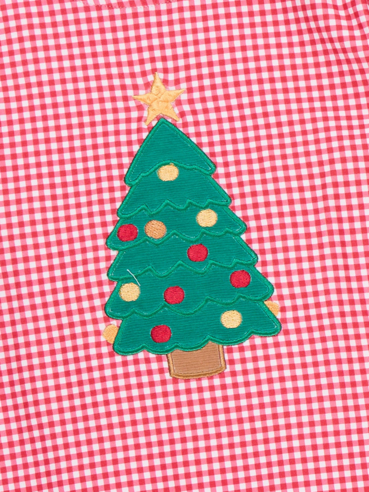 Gingham Christmas Tree Embroidered Outfit - Marie Nicole Clothing