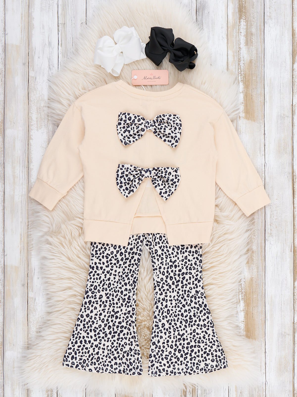 "Cozy Season" Leopard Bell Bottom Outfit - Marie Nicole Clothing