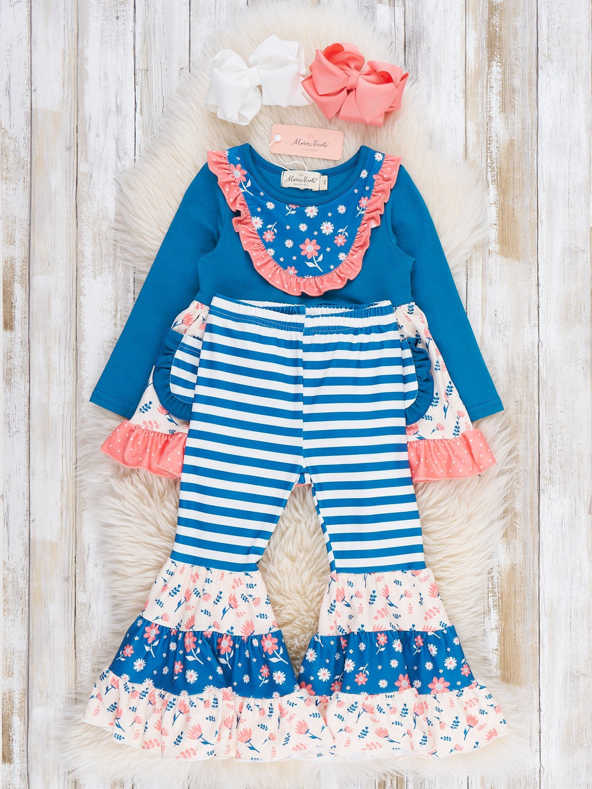 Bluebell Blooms Pocket Flara Bells Outfit - Marie Nicole Clothing