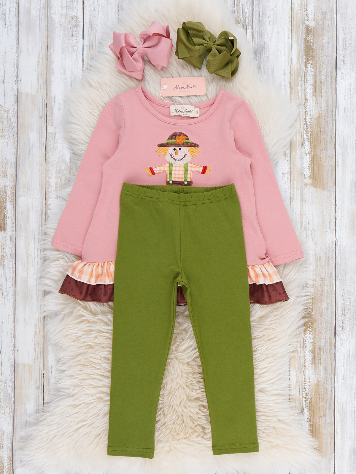Scarecrow Patch Embroidered Pant Outfit - Marie Nicole Clothing