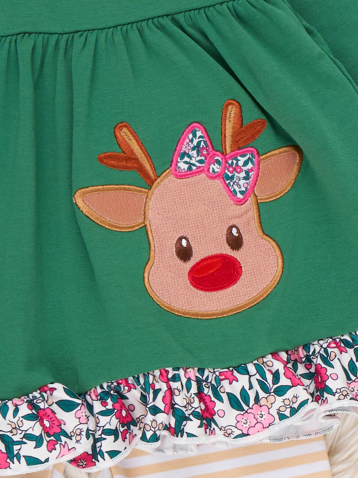 Reindeer Applique Meadow Ruffle Outfit - Marie Nicole Clothing