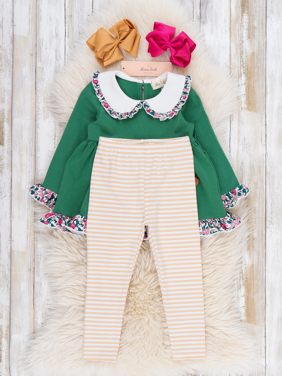 Reindeer Applique Meadow Ruffle Outfit - Marie Nicole Clothing