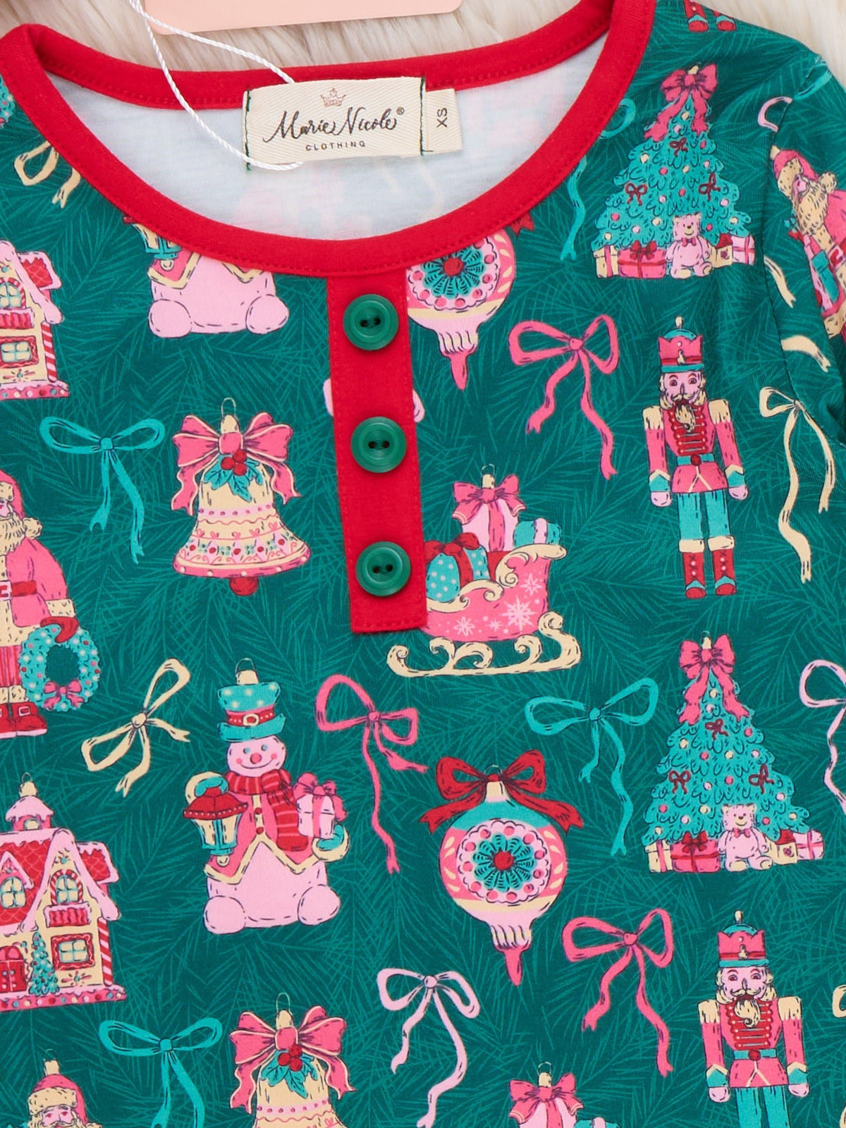 Christmas Village Ruffle Pajamas - Marie Nicole Clothing
