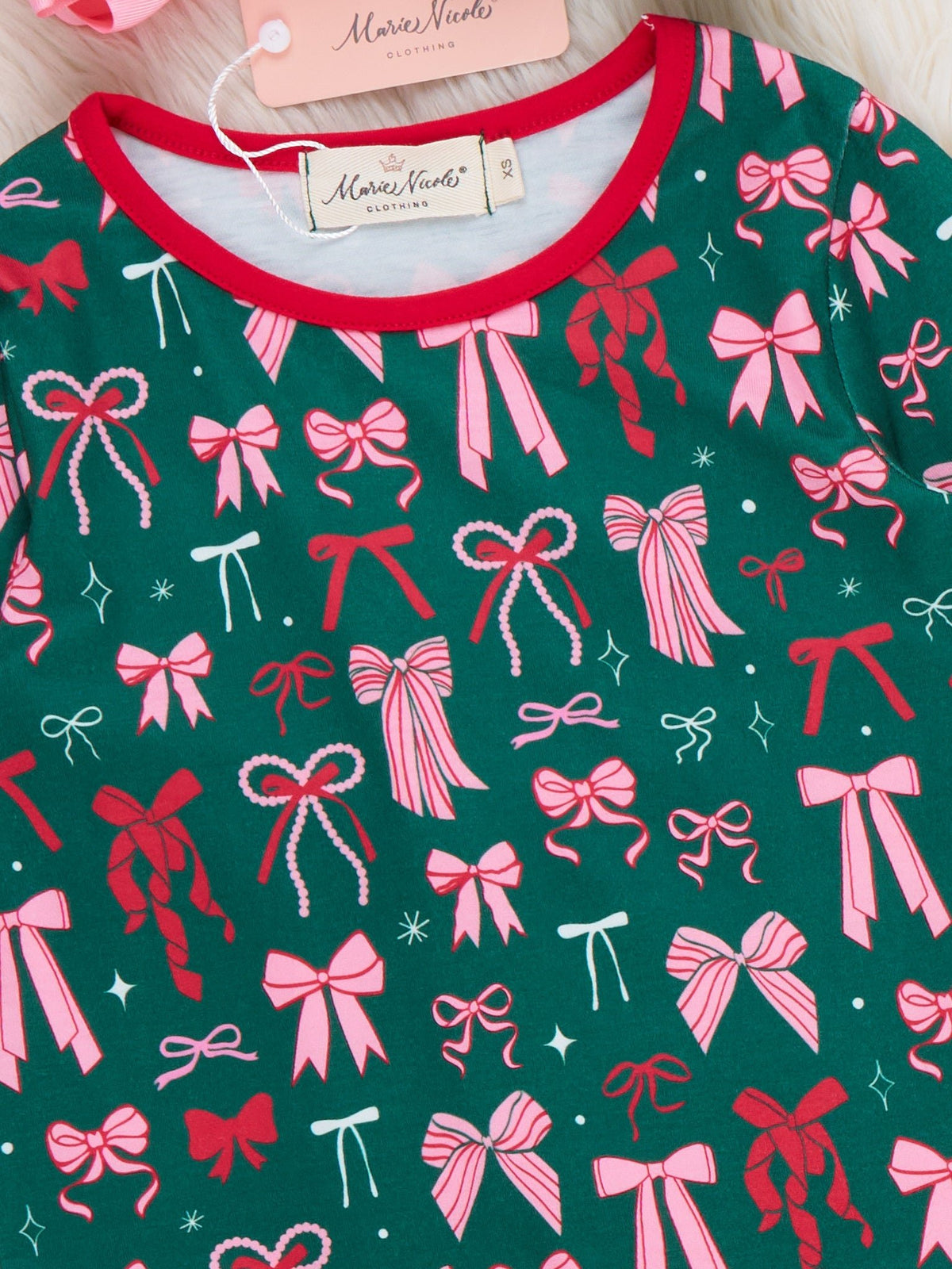 Merry Bows Pajamas - Marie Nicole Clothing