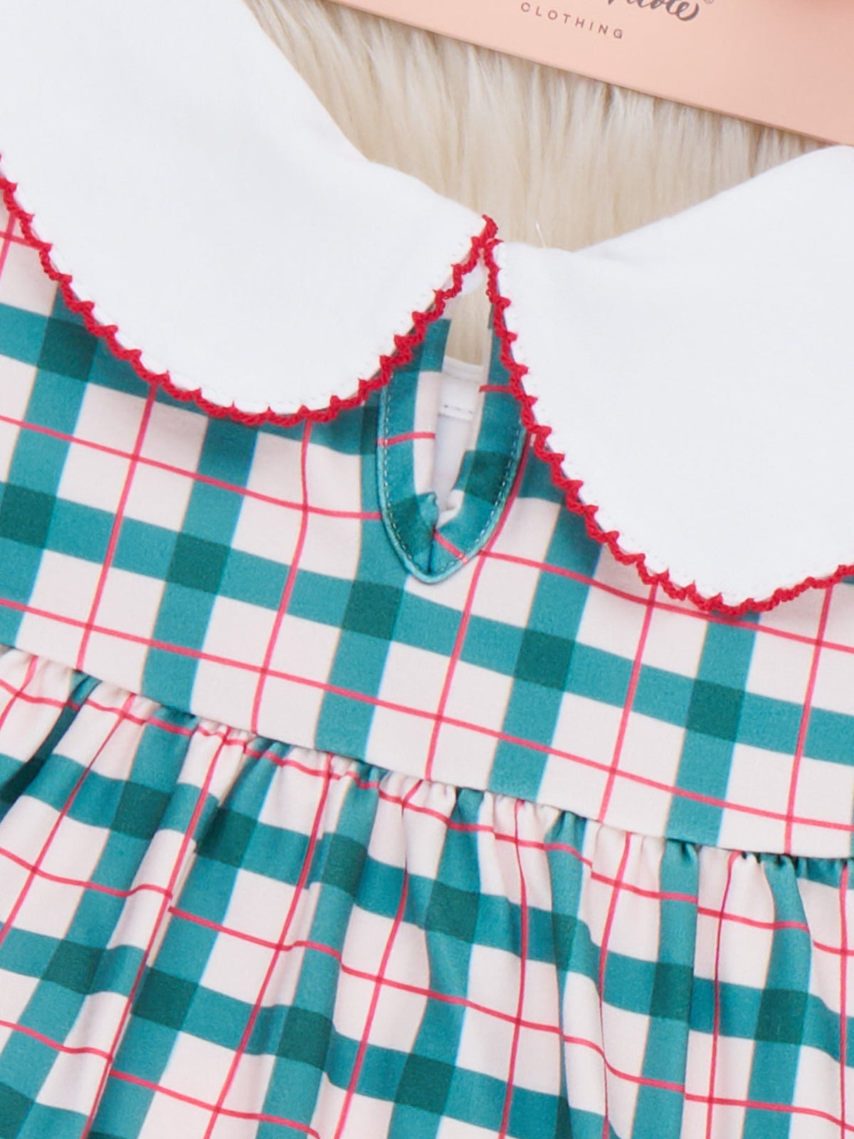 Santa Cheer Embroidered Collar Bow Bloomer Outfit - Marie Nicole Clothing