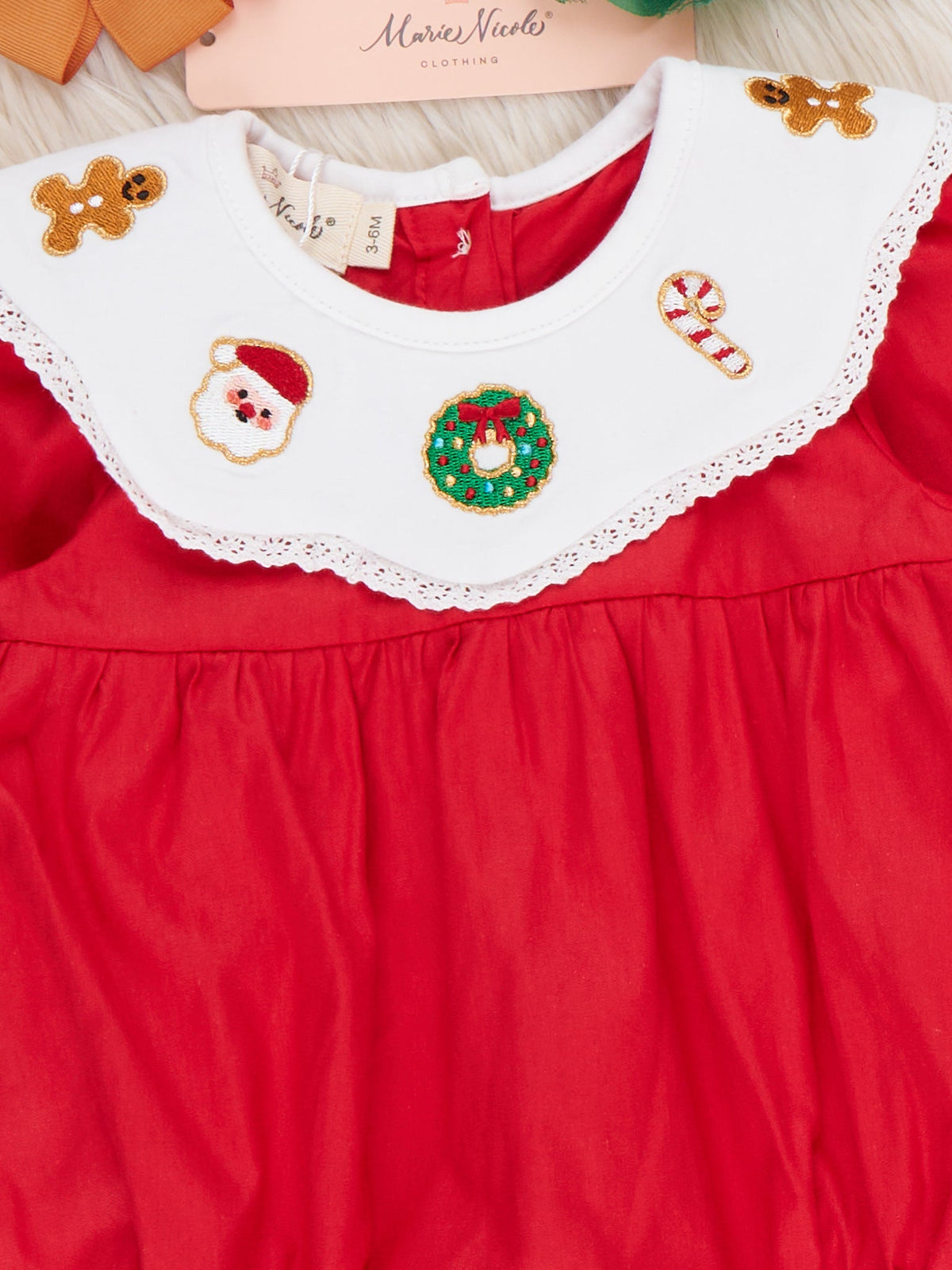 Keepsake Embroidered Scalloped Collar Bubble Romper - Marie Nicole Clothing