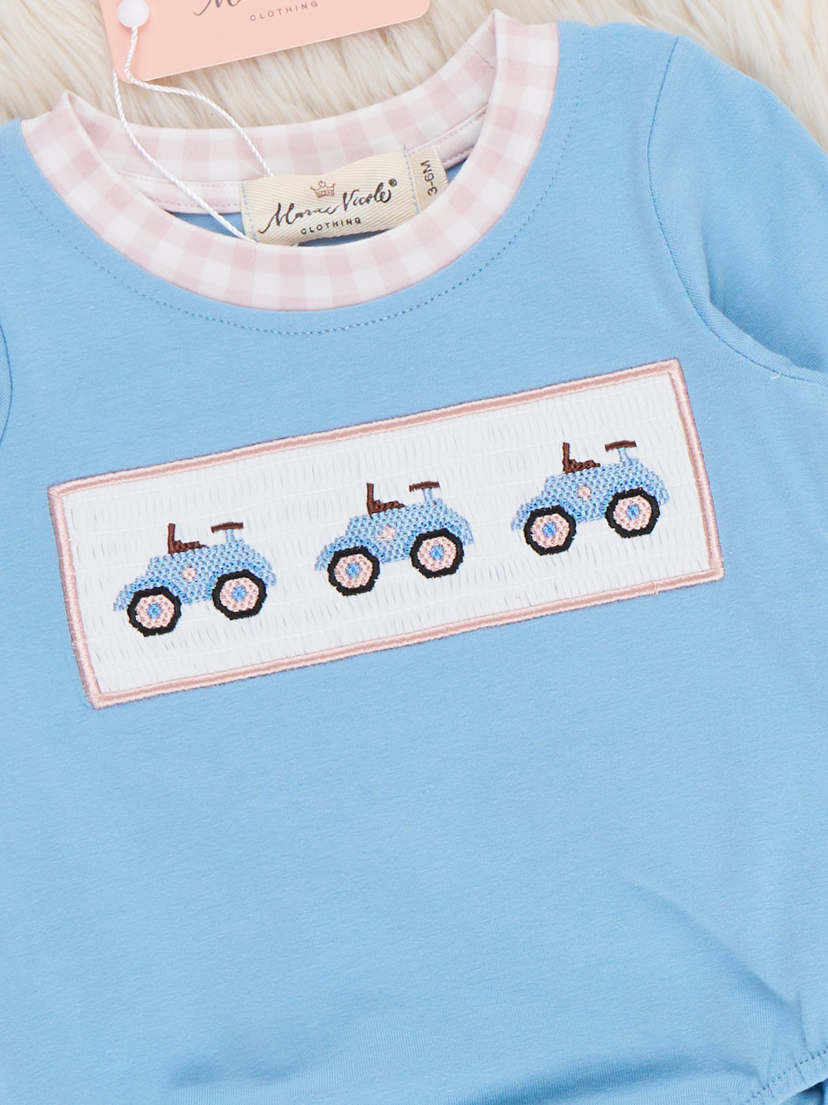 Farm Days Tractor Smocked Romper - Marie Nicole Clothing